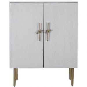 Pegane Meuble de bar en bois de manguier et fer - longueur 85 x profondeur 45 x hauteur 110 cm -