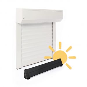 Avosdim Volet Roulant Recoupable Motorisé Solaire ALU Blanc H215 x L240 cm