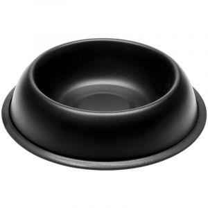 Ferplast MIRA Ecuelle en métal pour chats et chiens. Différentes couleurs et tailles.. Variante KC 76 - Mesures: Ø 25.5 x h 6.3 cm - 0.9 L - Noir