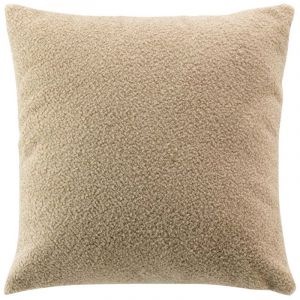 Douceur d'intérieur, Coussin Déhoussable (45 x 45 cm) Wooly Beige, Bouclette Unie