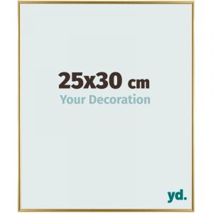 Yd. Your Decoration - Cadre 25x30 cm - Cadre Photo en Plastique Avec Verre acrylique - Anti-Reflet - Or - Cadre Decoration Murale - Evry