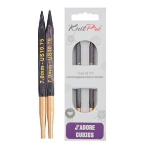 Knitpro J'Adore Cubics Knit Pins - Aiguilles &agrave; tricoter circulaires interchangeables - Pour c&acirc;ble de 60 cm et plus - 7,00 mm, lilas