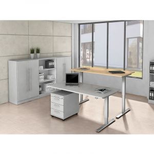 Certeo Rayonnage - hauteur 1270 mm, 2 tablettes - façon noyer | V6500/N - Coloris corps: façon noyer