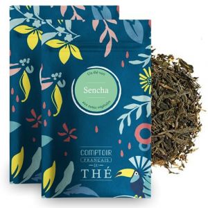 COMPTOIR FRANÇAIS DU THÉ - SENCHA | 2 Sachets refermables de 100 grammes de Thé vert de Chine en vrac