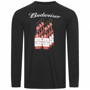BUDWEISER Six Pack Bottles Hommes Haut &agrave; manches longues POMLT340BLK