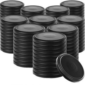 KADAX Couvercles métalliques pour bocaux Virbo 100 pièces diamètre 82 mm noir mat