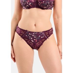 Sans Complexe Slip dentelle et microfibre Amelie Print Imprimé Floral Violet - Taille 38/40;42/44;46/48;50/52