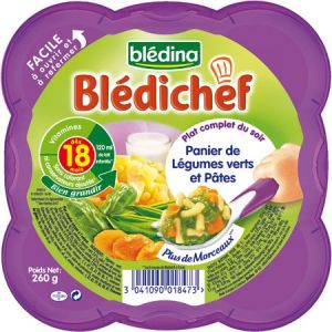 Image de Blédina Blédichef : Panier de légumes verts et pâtes 260g - dès 18 mois