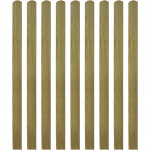 Image de VidaXL latte imprégné de barrière en bois 10 pcs 140 cm