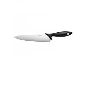 Fiskars Couteau de Chef, Essential, longueur de lame : 21 cm, Inox / plastique PP, noir, 1065565