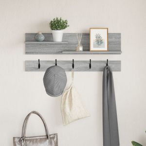 Image de VidaXL Porte-manteau mural avec étagère avec stockage Sonoma gris 90 x 15 x 36 cm