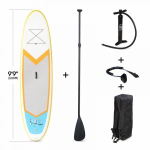 Image de Alice's Garden Stand Up Paddle Gonflable – Nico 9'9- 15cm d'épaisseur - Pack stand up paddle gonflable (SUP) avec pompe haute pression double