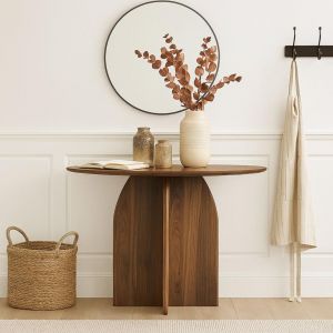 Console moderne ovale Calyptus Bois foncé