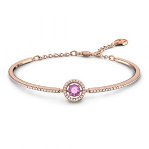 Image de Swarovski Bracelet-jonc Sparkling dance, Violet, Métal doré rose