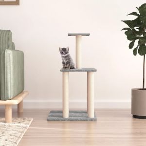 VidaXL Arbre À Chat Avec Griffoirs En Sisal Gris Clair 85,5 Cm