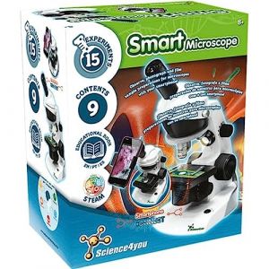 Science4you Mon Premier Microscope Enfants +8 Ans - Kit de Chimie avec Lame Microscope, 15 Experiences Scientifiques - Adapteur Microscope Smartphone, Jeux Éducatif de Sciences pour Enfants 8-14 Ans