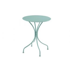Table Ronde De Jardin En M&eacute;tal D 60cm Vert Amande Mirmande Neuf