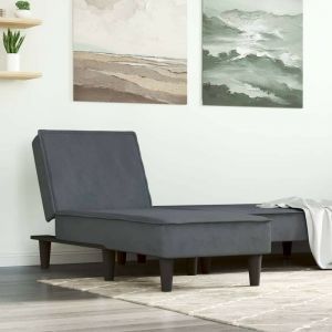 VidaXL Chaise longue gris foncé velours Dark grey