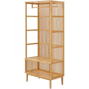 Portant à vêtements bambou 185 x 80 x 45 cm naturel 03_0008145