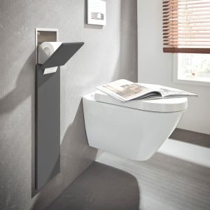 Emco Asis Pure Module WC, avec porte-papier toilette et porte-rouleaux de papier toilette, avec porte-brosse et brosse WC, 975551500,
