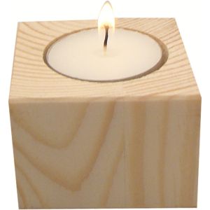 PW International Bougeoir carré en bois format 60x60x40mm