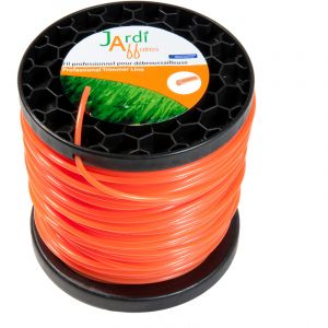 Jardiaffaires Bobine de fil professionnel Rond pour débroussailleuse 2,4mm x 200 mètres