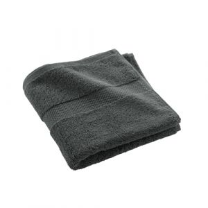 Douceur d'intérieur, Serviette de Toilette (50 x 90 cm) Elegance Anthracite, 100 % Coton Uni