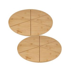 Fackelmann Ensemble de 2 Planches à pizza avec rainures de coupe, Ø 32 cm