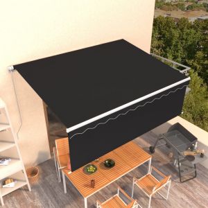 VidaXL Auvent manuel rétractable avec store 4,5x3 m Anthracite