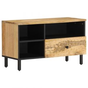VidaXL Meuble TV, Armoire de Télévision avec Pieds, Meuble Télé avec Rangement Salon Salle de Séjour Intérieur, Bois Massif de Manguier