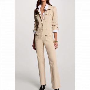 Morgan Combinaison longue en jean marron clair femme - Taille 36
