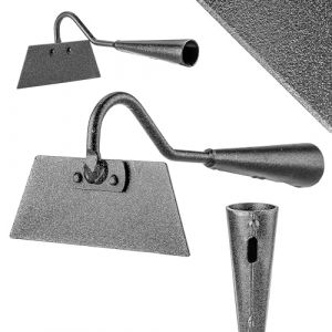 Kadax - Binette de jardin sans manche - En forme de trapèze - Sarcloir en acier - Pour désherber et hacher les mauvaises herbes - Noir - 14 cm