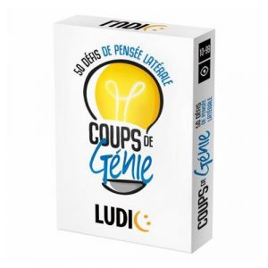 Ludic - Coups De Génie - 50 Défis De Pensée Latérale | Jeu De Société pour Adultes Et Enfants Dès 12 Ans, Jeu de Plateau pour Toute La Famille, Jeu de Cartes, Idée Cadeau Garçon Fille Enfant