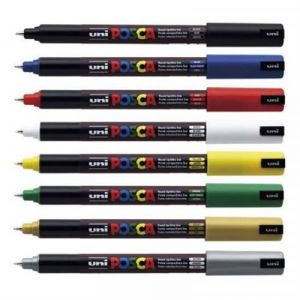 Image de Posca Lot de 8 marqueurs PC1MR pointe extra-fine - Assortiment