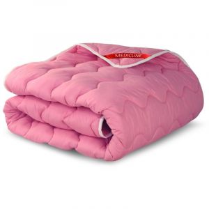 Couette 220x240 cm toute l'ann&eacute;e microfibre antiallergique silicone rose