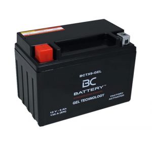 BC BATTERY Batterie de démarrage pour moto avec GEL 12V 8Ah BCTX9-GEL Motorcycle&Scooter, sans entretien, scellée, préchargée, similaire à YTX9-BS
