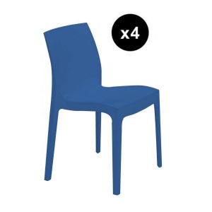 Lot de 4 Chaises Design Bleue Istanbul