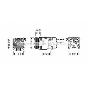 Ava Quality Cooling Compresseur de climatisation CITROEN XSARA, LANCIA PHEDRA, FIAT ULYSSE, PEUGEOT PARTNER (247CNAK201)