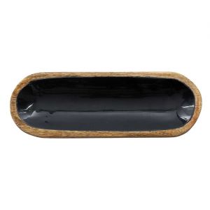 Plateau de Service en Bois "Black Forest" 30cm Noir Prix