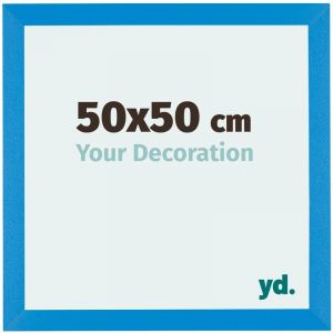 Your Decoration - 50x50 cm - Cadres Photo en mdf Avec Verre acrylique - Anti-Reflet - Excellente Qualité - Bleu Brillant - Cadre Decoration Murale