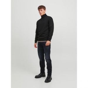 Jack & Jones Sweat &agrave; col roul&eacute; Relaxed Fit Col haut Manches longues Noir
