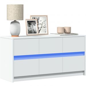 VidaXL Meuble TV avec LED blanc 100x34x50 cm bois d'ingénierie