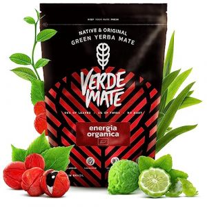 Yerba Maté Bio Verde Mate Organica Energia Guarana - Très Energisant Sans Poussière Fruité Mate du Brésil Non Fumé - 500g