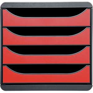 Image de Exacompta 3107218D - BIG-BOX Deco, coloris gris souris/rouge carmin glossy
