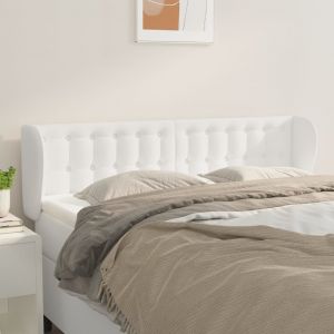 VidaXL T&ecirc;te de lit avec oreilles Blanc 147x23x78/88 cm Similicuir - White