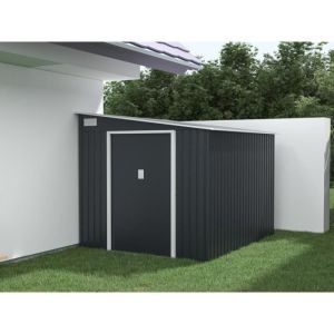 Image de Abri de jardin métal adossé en acier galvanisé anthracite 4,97 m² DAUSTIN