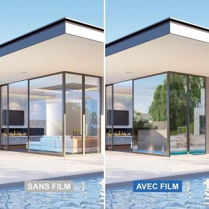 Dimexact Film Anti Chaleur Solaire Pour Vitre Inférieure À 1,2 M², Argent, 63% De Rejet Solaire, De L : 1.52 M X H : 5 M, En Rouleau