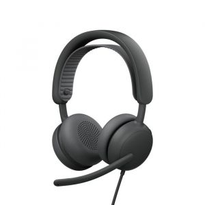 Image de Logitech 2 ES for Business - Micro-casque - sur-oreille - Bluetooth - sans fil, filaire - Suppresseur de bruit actif - USB-C - graphite - Certifi&eacute; TeamSpeak