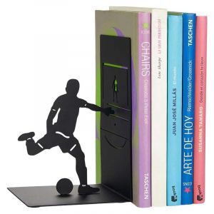 Balvi Serre-livres en métal noir Sport Footballer