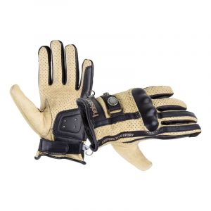 Helstons Gants cuir femme Tinta Air beige/noir- T6